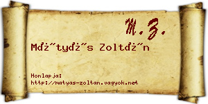 Mátyás Zoltán névjegykártya