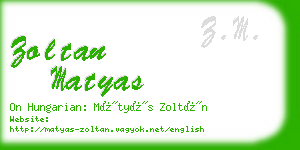 zoltan matyas business card